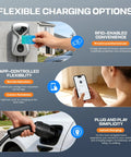 Features of Level 2 EV Charger 50 Amp Hardwired With 48 Miles Per Hour Wicked Fast Charging, WiFi App Control, 25 Foot Cable, RFID Card, LCD Display, J1772 And Tesla Adapters, Indoor Outdoor Use