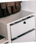 Hidden Pop Up Drawer Pull Handle For Cabinets And Doors Finger Pull Cabinet Handle For Drawers Easy Access And Safe Protrusion Free Design Sleek Modern Look No Sweat Operation 1 Pack installed on white cabinet drawer
