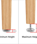 Rock Solid M6 Adjustable Furniture Levelers 20 Pack Heavy Duty Table Glides showing height adjustment with metal base and plastic grip.
