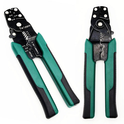 Heavy Duty Wire Crimping Tool With Stripper Cutter For Open Barrel Terminals And Heat Shrink Connectors, Crimping Pliers