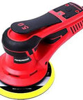 Beast Mode Brushless 6 Inch Random Orbital Sander 350W Power Low Vibration 10000 RPM Variable Speed, red sander detail.