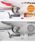 Six Foot Hybrid Air Compressor Hose Kit Including Ten Piece Built Tough Brass Fittings And 3/8 Inch Whips Plus 1/4 Npt Plugs image showing comparison of easy connect fittings.