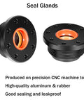 2 In 1 Front Mount Hydraulic Steering Cylinder Seal Kit With Heavy Duty Steering Bracket Puller, black aluminum seal glands