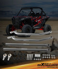 Polaris RZR XP 4 1000 EPS Turbo Rear Radius Bars Upgrade For 14 17 High Clearance Beefed Up Off Road Suspension Easy Install Fits 10mm Bolts Durable Rear Linkage Support For Rough Trails aluminum rear radius bars kit with hardware for UTV suspension