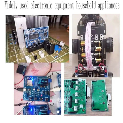 Collage of PCB boards with components for electronics projects, showcasing 2.54mm 2x40 Pin Female Socket Header Kit Dual Row Straight PCB Connector 80 Pins For DIY Electronics Projects Pro Grade Hobbyist Friendly Compatible With Raspberry Pi Arduino Breadboard Prototyping Pack Of 20 in use