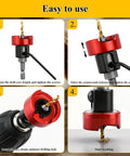 Carbide Tipped 82 Degree Countersink Drill Bit Set With Pro Grade Low Friction Depth Stop And Adjustable Ball Bearing Stop steps