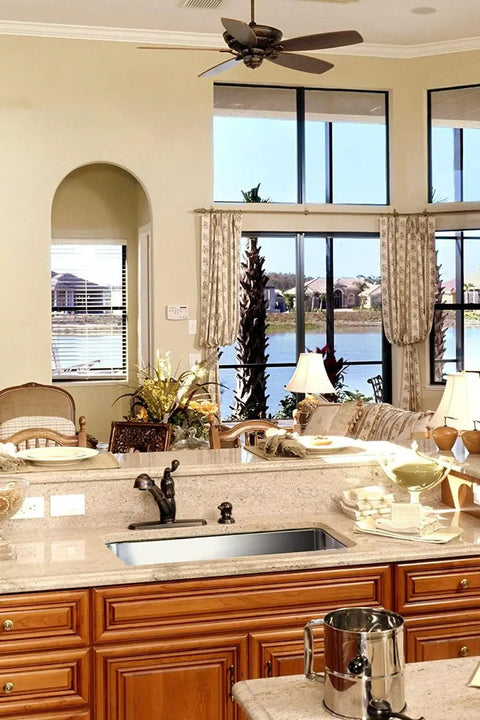 Modern kitchen with Medallion Gourmet Series Undermount Stainless Steel Kitchen Sink, large single bowl, satin finish