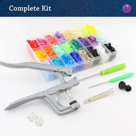 360 Sets T5 Snap Buttons No Sew Fasteners Kit With Pliers For Sewing Clothes And Fabric DIY Crafting, 24 Colors, Easy Install