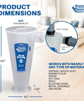 Total Game Changer DIY Cyclone Separator Kit For Wet And Dry Shop Vacs With Universal Adapter Set. Dust Deputy 2.5 dimensions 15.63" height.