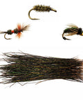 Natural Peacock Herl Feather For Fly Tying, 340 Strands, 10-20cm Length, with realistic nymphs and streamer flies materials