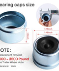 Trailer bearing dust cap with chrome housing, 1.98-inch diameter, for 2000–3500 lb Dexter EZ Lube axles with 2 plugs.
