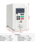 One Point Five KW 110V VFD Inverter Converts Single Phase To 3 Phase For CNC Router Spindle Motor Controller, dimensions shown