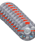 Depressed Center Grinding Wheel T27 Quick Change 9 Inch Heavy-Duty Wheel For Beveling Weld Removal Deburring Edges On Stainless Steel And Mild Steel Right Angle Grinders Pack Of Ten With Five-Eighths Inch Arbor displayed in a fanned arrangement
