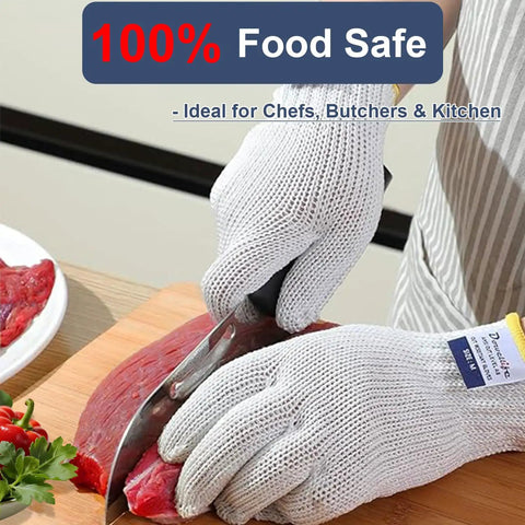 Level 8 Cut Resistant Kitchen Gloves For Food Prep And Heavy Duty Slicing, Reinforced With Stainless Thread, ANSI 8 Safety Rating, Food Grade Protection For Meat, Oyster Shucking, Fish Fillet, Kitchen Tasks And Wood Carving, Small
