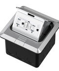 Pop Up Floor Outlet With 20 Amp GFCI, Stainless Steel Recessed Floor Box, Tamper Resistant Receptacle, ETL Listed, Silver Finish