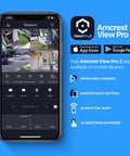Mobile phone displaying security footage with Amcrest View Pro 2 app for 5MP PoE Outdoor Security Camera With Vandal Dome.