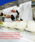 Chefs using CriticalClean High Capacity Heavy Duty Foodservice Cloths Quarterfold Towels at busy restaurant