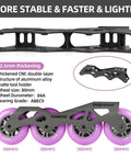 Ride Ready Inline Skates For Adults Unisex Fitness Roller Blades Built With Durable Metal Frame And Integrated PP Shell, purple wheels