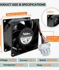 Evaporator Fan Motor Replacement For GE Refrigerators, Upgraded WR60X26866, ABS build, voltage 13.6V DC, size 8cm, wire 30cm