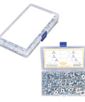 Extensive T Nut Assortment Kit With 105Pcs Galvanized Carbon Steel Tee Nuts M10 Pronged Threaded Inserts in a plastic case