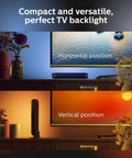 16 Foot Extension Cable For Hue Play Light Bar Black 1 Pack in horizontal and vertical TV backlight setup