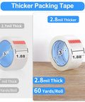 Clear Packing Tape Pack for Shipping and Moving, Heavy Duty Sealing Tape with Thick 2.8 Mil BOPP Adhesive, 1.88 Inch Wide