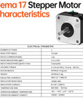 NEMA 17 bipolar stepper motor, front-angle view with square metal faceplate and protruding shaft