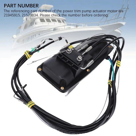 No Fuss Direct Drop In Power Trim Actuator Motor Assembly with hydraulic lines and pump housing for Mercury Sterndrive.