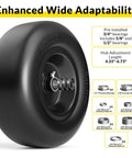 Flat Free 13x5.00-6 Tire And Wheel Set For Zero Turn Mowers, Built Tough No Flats, 500 Lb Load, includes bearing options and spacers