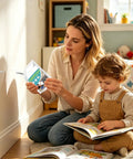 Self Leveling Concrete Crack Filler And Quick Dry Cement Sealant used by a woman and child at home to repair wall cracks.
