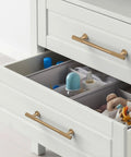 Champagne Bronze Cabinet Pulls Set Of 10, 3 Inch Hole Centers Cabinet Handles For Cabinets And Drawers on white drawers