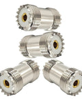 4-pack UHF Female to Female Coaxial Barrel Adapter SO239 Coupler Jack Connector for CB Ham Radio SWR Meter Cable Extension