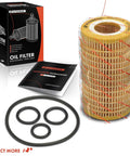 Mercedes-Benz 10K Miles Protection Oil Filter For Mercedes C Class E Class ML CLK Sprinter And More, Compatible With Chrysler Dodge Freightliner, shown with packaging and O-rings.