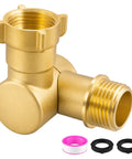 Brass Swivel Hose Connector With 180 And 360 Degree Adjustable Rotation, Three Quarter Inch GHT Female To Male Garden Hose Adapter, Anti Kink Elbow Fitting For Outdoor Faucets, RV Hoses, Sprinklers, And Irrigation Systems, brass elbow view