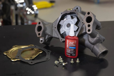 Medium Strength Surface Insensitive Threadlocker For 1/4 To 3/4 Inch Fasteners with automotive parts on black surface