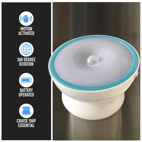 Motion Activated Battery LED Light With Magnetic Base, 360 Degree Rotating Night Lamp for Closets, Bathrooms, Hallways, Cabinets