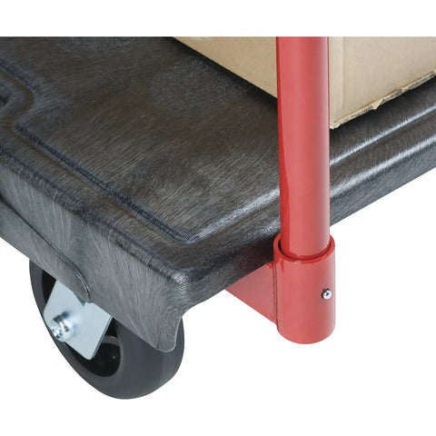 Rock Solid 36 by 24 Inch Platform Truck Rated for 1000 Pounds Built like a Tank Black Cargo Dolly With Textured Grip Surface and Rust Proof Steel Handle for No Sweat Warehouse Moves and Shop Jobs