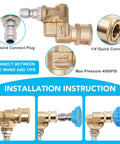 Brass pressure washer turbo nozzle kit with 1/4-inch quick-connect and 360° rotating spray, 7 tips.
