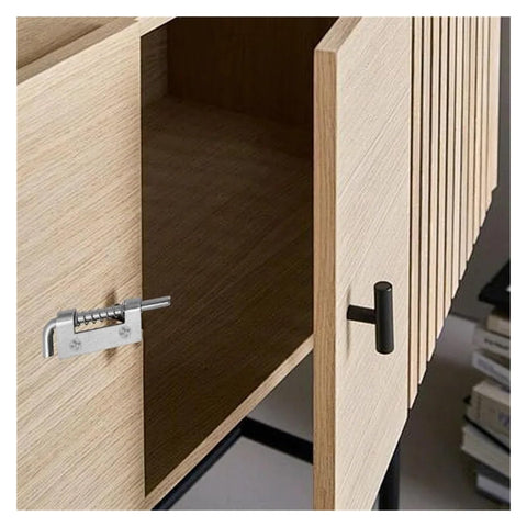 Spring Loaded Latch Pins For Cabinets Doors And Windows 10 Or 20 Pack Quick Install Fasteners on wooden cabinet door