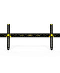 Stress Free Wall Hanging Tool Features Built In Level And Measuring Ruler For Dead On Picture Frame Mirror Mounting Zero Guesswork Adjustable 36 Inch Nail Guide Black on white background
