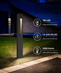 Low Voltage 12 24V LED Pathway Lights 3W 3000K CRI 90 Plus Aluminum Waterproof Landscape Walkway Garden Yard ETL Listed 12 Pack