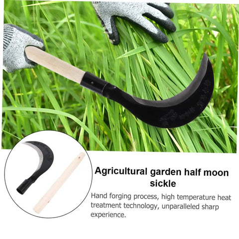 Grass Scythe With Manganese Steel Blade And Long Handle For Easy Weeding And Lawn Care tool cutting grass by hand