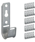 Three Quarter Inch Wall Mount J-Hooks Pack Of 25 For Cable Management, galvanized steel with zinc finish, displayed in rows