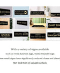 Collection of various self-stick door and wall signs for different room purposes, featuring Acrylic 9x3 Inch Free Library Sign.