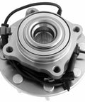 Front Wheel Bearing And Hub Assembly For 4WD Trucks And SUVs With 8 Lugs And ABS Heavy Duty Fit For Chevy Silverado 1500 2500 3500 Avalanche Suburban 2500 GMC Sierra 1500 2500 3500 Yukon XL Hummer H2, top view.