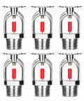 Heavy Duty Fire Sprinkler Head 1 Inch Dn25 Thread Automatic Heat Activation At 155F Pendent six pack showcasing brass construction and red activation element.