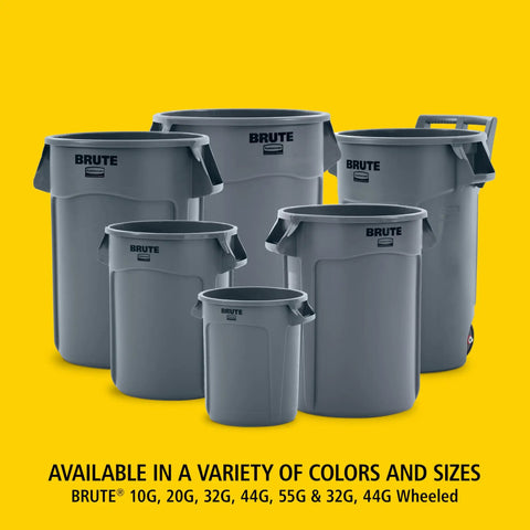 Heavy Duty Round 20 Gallon Trash Can Blue Outdoor Waste Container Built Tough For Landscapers Construction Sites Restaurants Back Of House Offices And Warehouses With UV Protection And Easy Liner Lift shown with other sizes