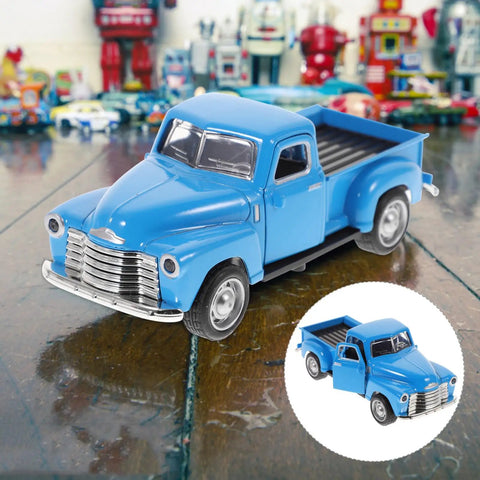 Pickup Truck Figurine Vintage Alloy Car Model Toy Sky Blue Retro Ornament For Christmas Table Centerpiece And New Year Decor Perfect Birthday Party Decor That Pops
