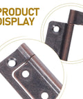 Close-up view of SOPOTUTU heavy-duty cabinet hinges in dark bronze finish, 10-piece set for kitchen/wardrobe doors