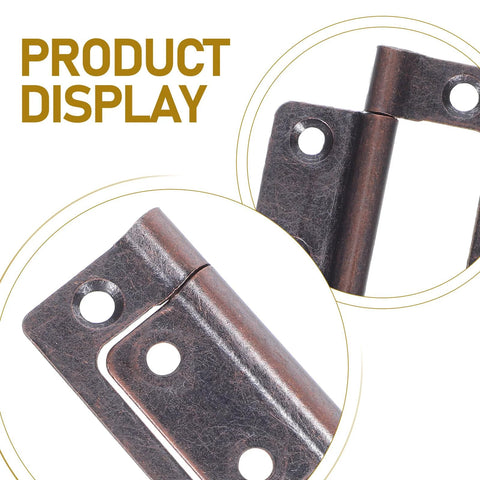 Close-up view of SOPOTUTU heavy-duty cabinet hinges in dark bronze finish, 10-piece set for kitchen/wardrobe doors